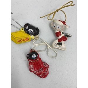 Christmas Ornaments Vintage Ceramic Mice 2 1/2” - 3” set of 3